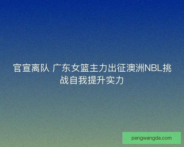 官宣离队 广东女篮主力出征澳洲NBL挑战自我提升实力 官宣离队 广东女篮主力出征澳洲NBL挑战自我提升实力